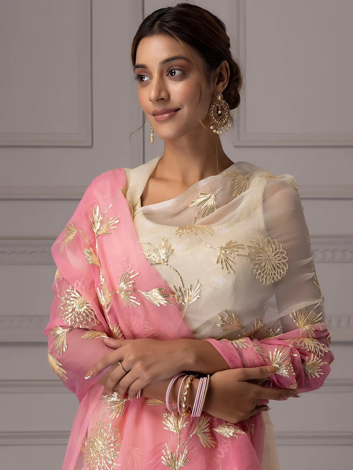 Ethereal Organza Saree with Rich Gota Patti and Satin Silk Finish
