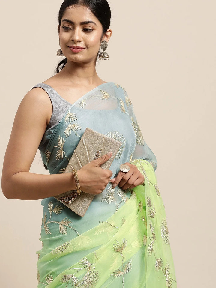 Ethereal Organza Saree with Rich Gota Patti and Satin Silk Finish