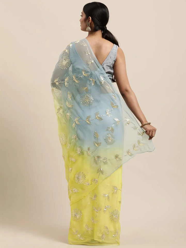 Ethereal Organza Saree with Rich Gota Patti and Satin Silk Finish
