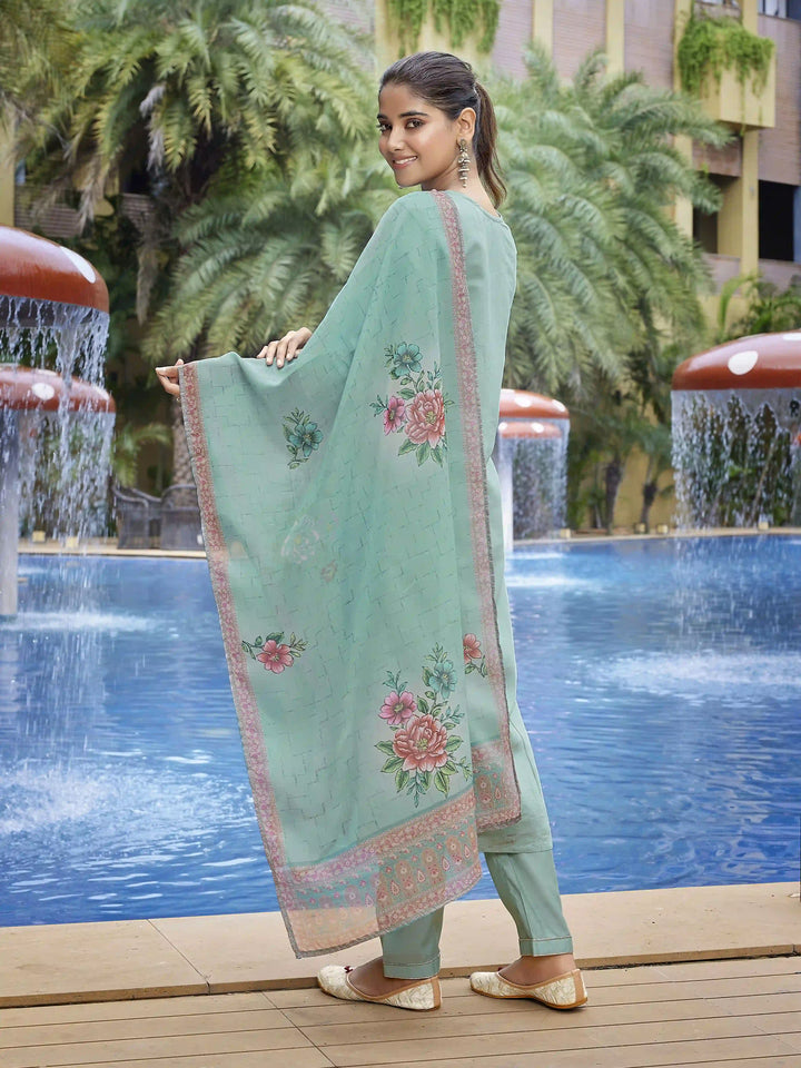 Readymade Designer Salwar Kameez Set with Embroidered Work