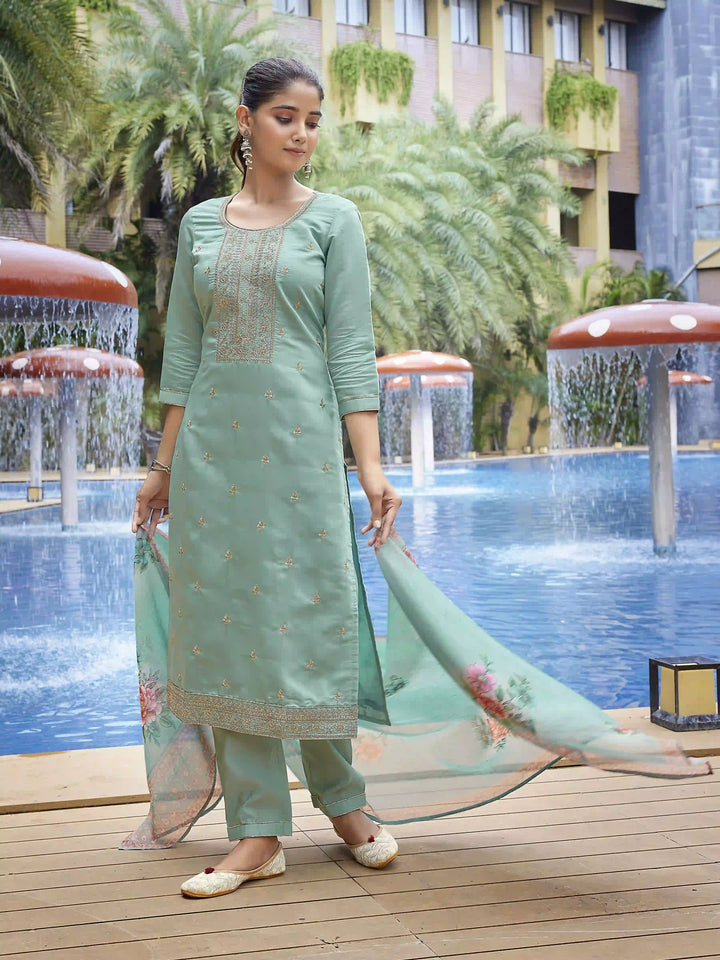 Readymade Designer Salwar Kameez Set with Embroidered Work