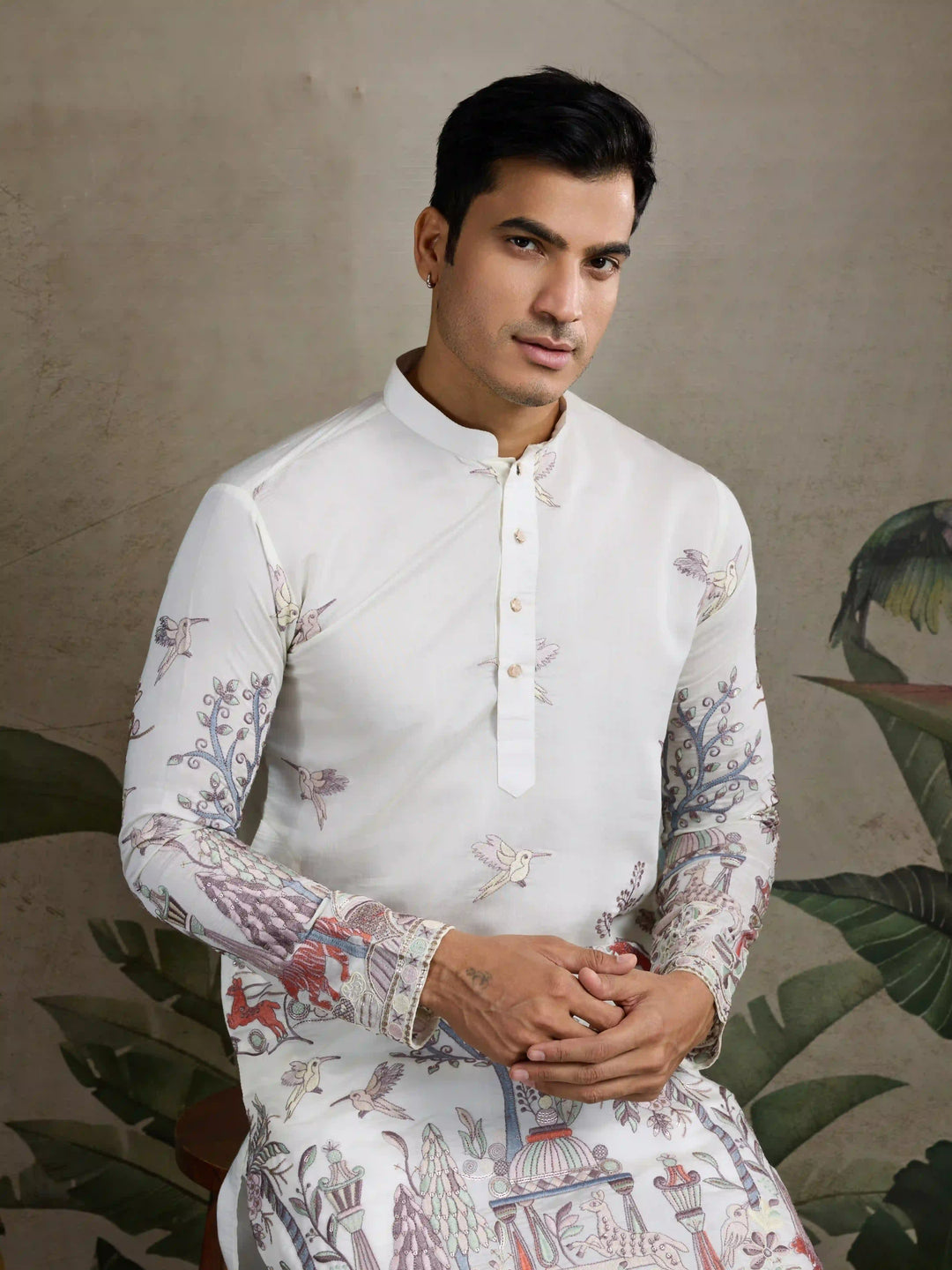 Stylish Party Wear Viscose Silk Kurta for Men with Thread Embroidery