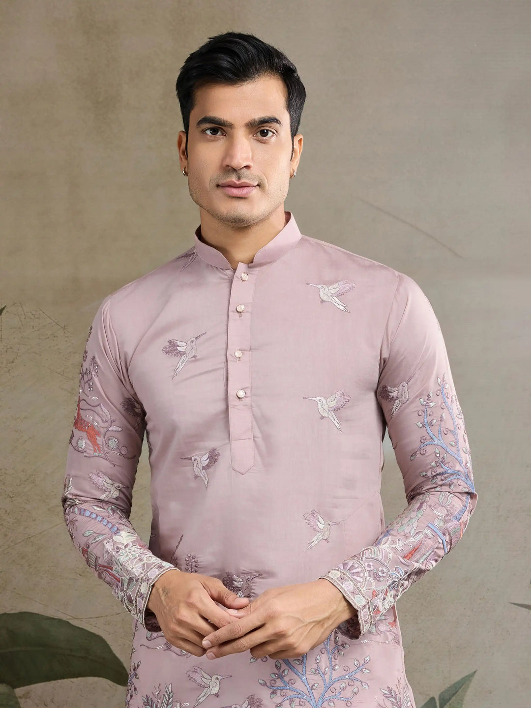 Stylish Party Wear Viscose Silk Kurta for Men with Thread Embroidery