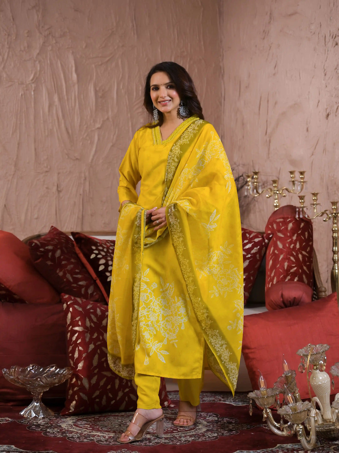 Designer Yellow Embroidered Salwar Kameez Set for Festive Wear