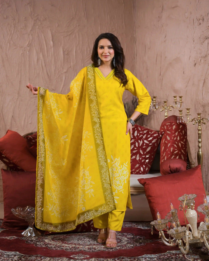 Designer Yellow Embroidered Salwar Kameez Set for Festive Wear