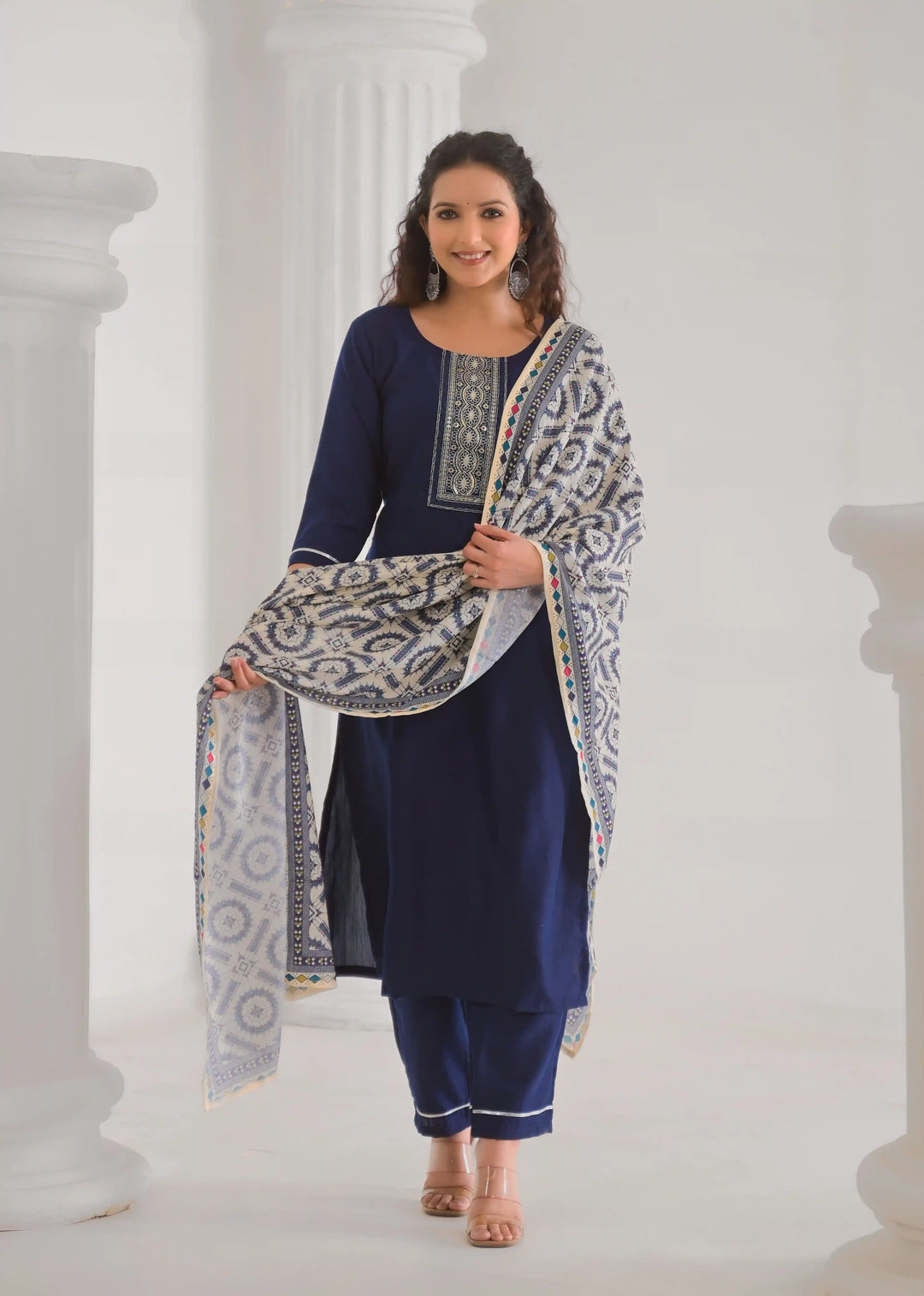 Stylish Readymade Viscose Chanderi Salwar Kameez Set for Women