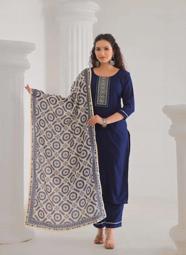 Stylish Readymade Viscose Chanderi Salwar Kameez Set for Women