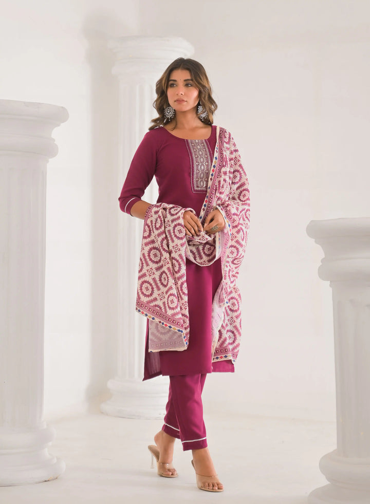 Stylish Readymade Viscose Chanderi Salwar Kameez Set for Women