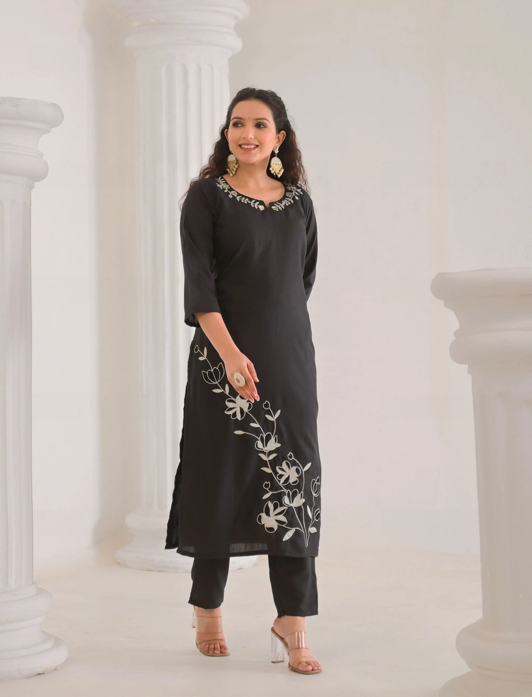 Designer Salwar Kameez Set for Women with Chinon Dupatta