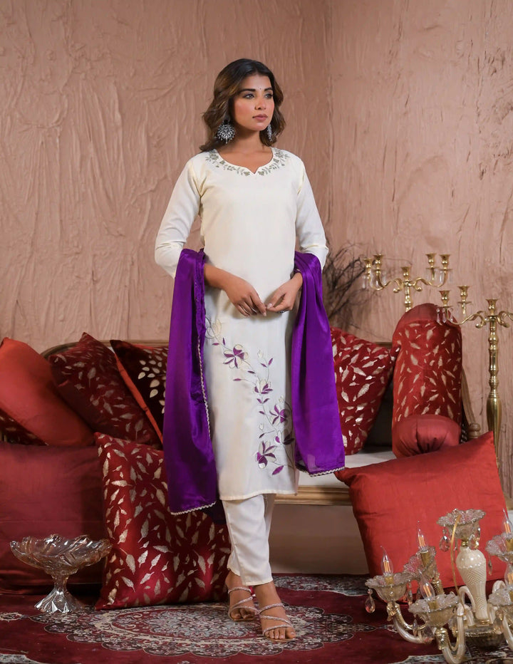 Designer Salwar Kameez Set for Women with Chinon Dupatta