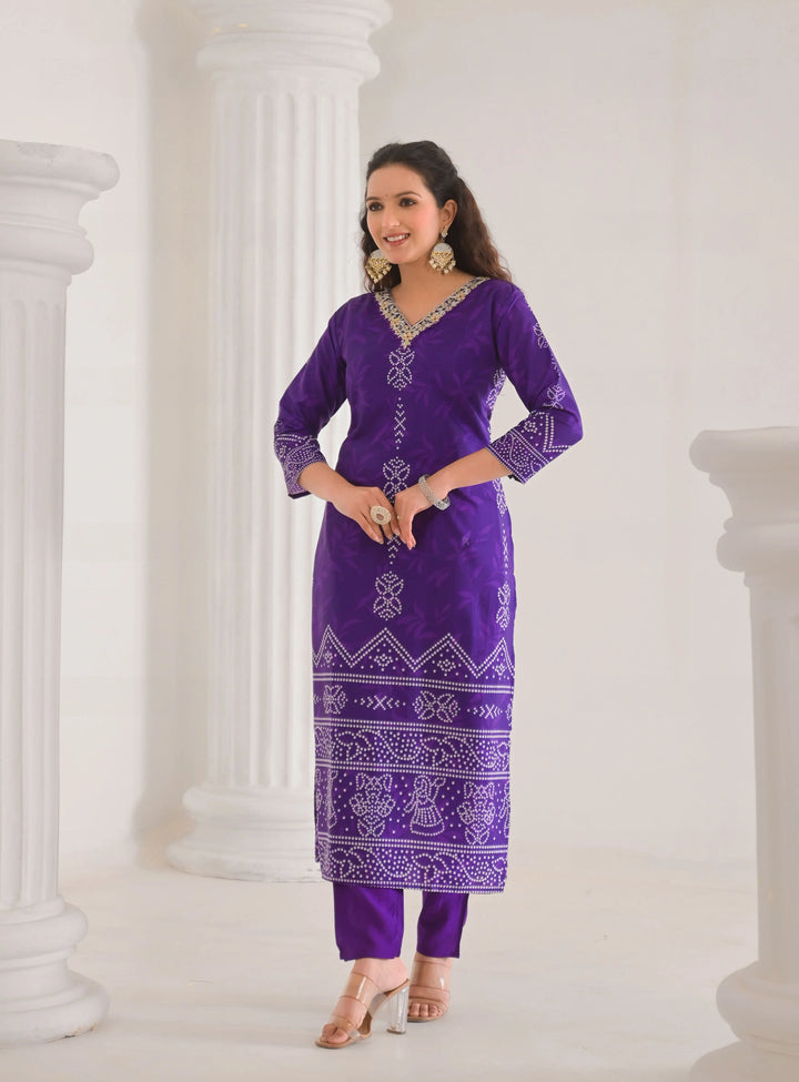 Stylish Viscose Chanderi Salwar Kameez with Muslin Dupatta for Festive Wear