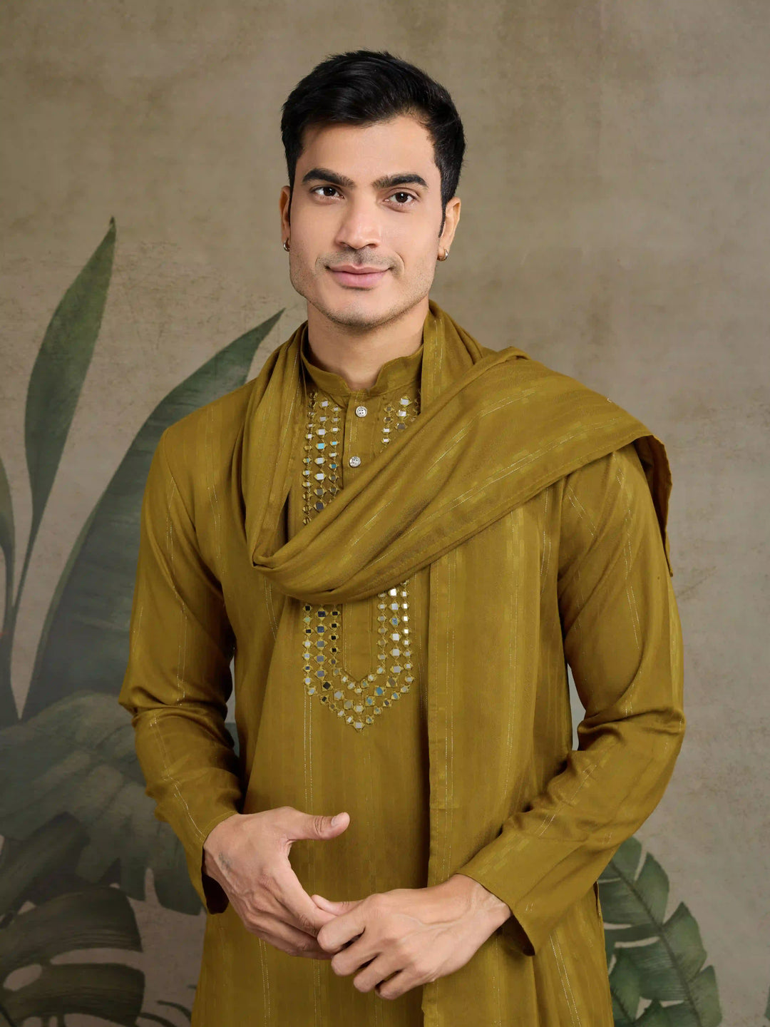 Designer Readymade Kurta with Dupatta in Mirror Embroidery For Festive Wear