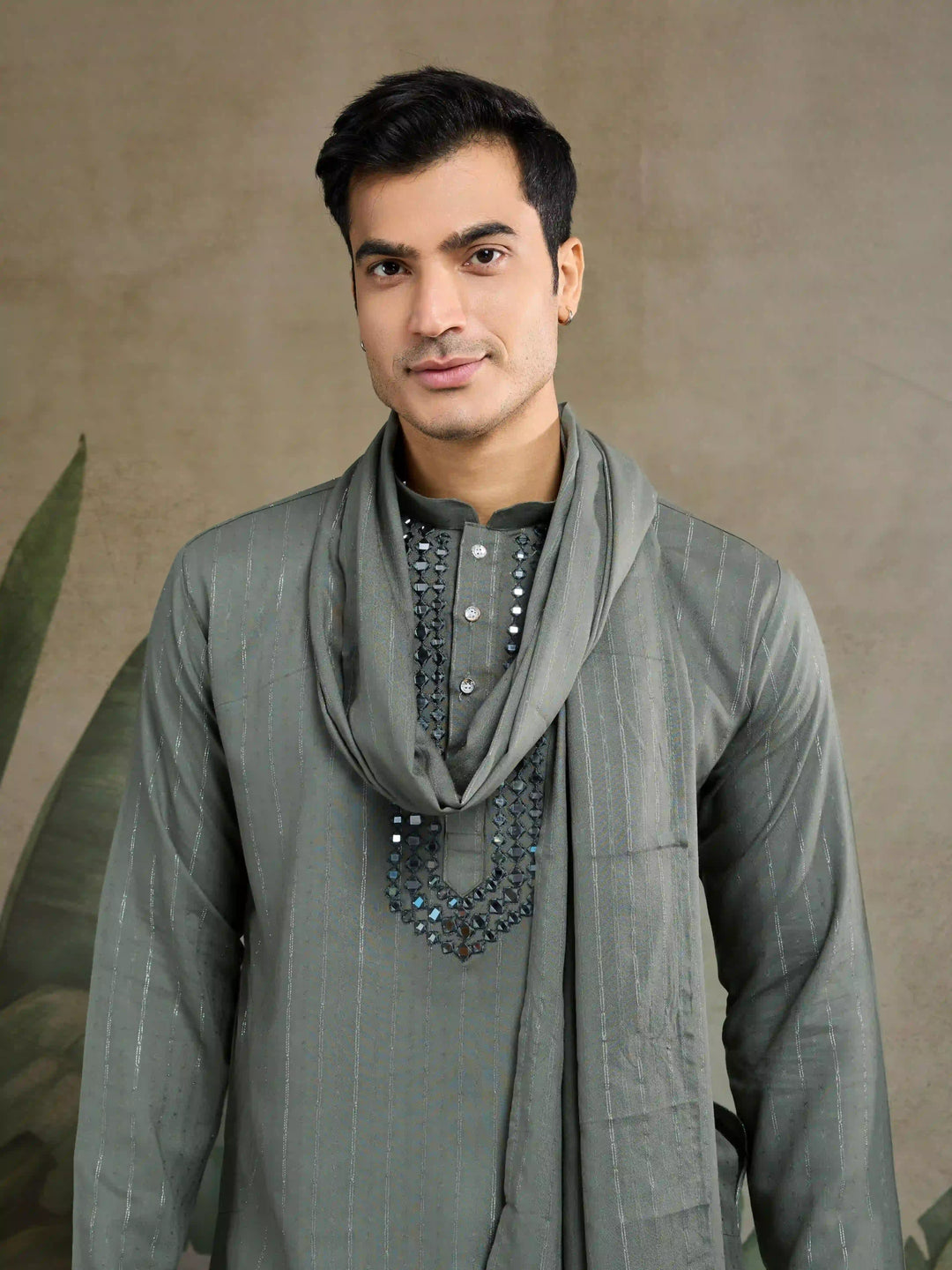 Designer Readymade Kurta with Dupatta in Mirror Embroidery For Festive Wear