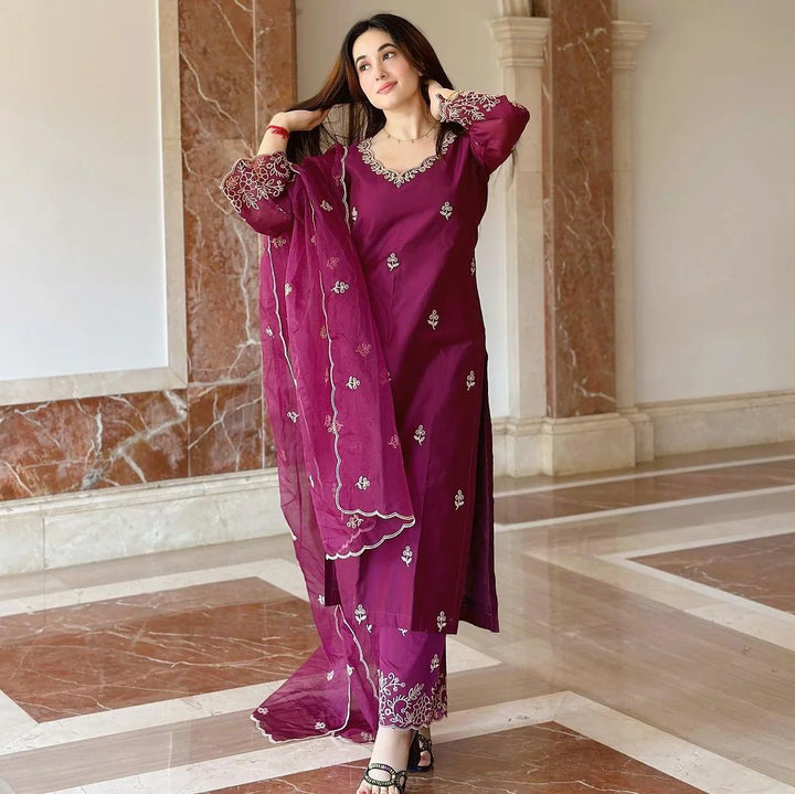 Designer Embroidered Readymade Salwar Kameez Set