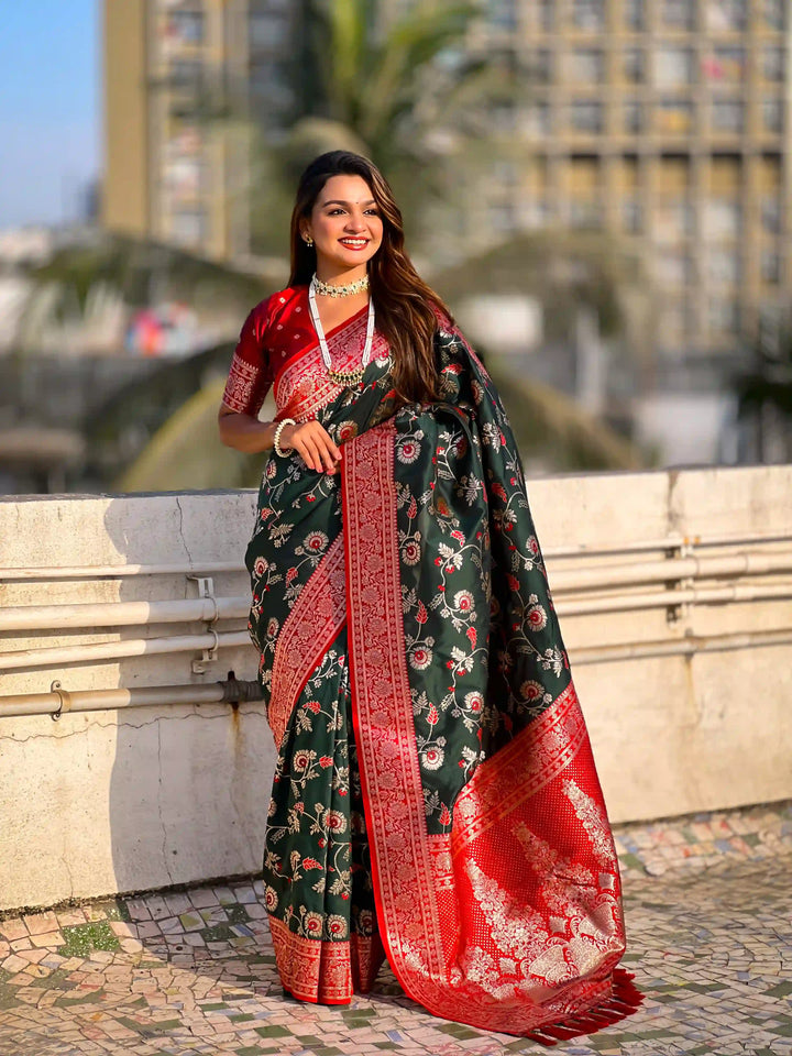 Royal Banarasi Silk Saree with Meenakari Weaving Design