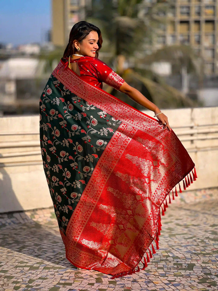Royal Banarasi Silk Saree with Meenakari Weaving Design