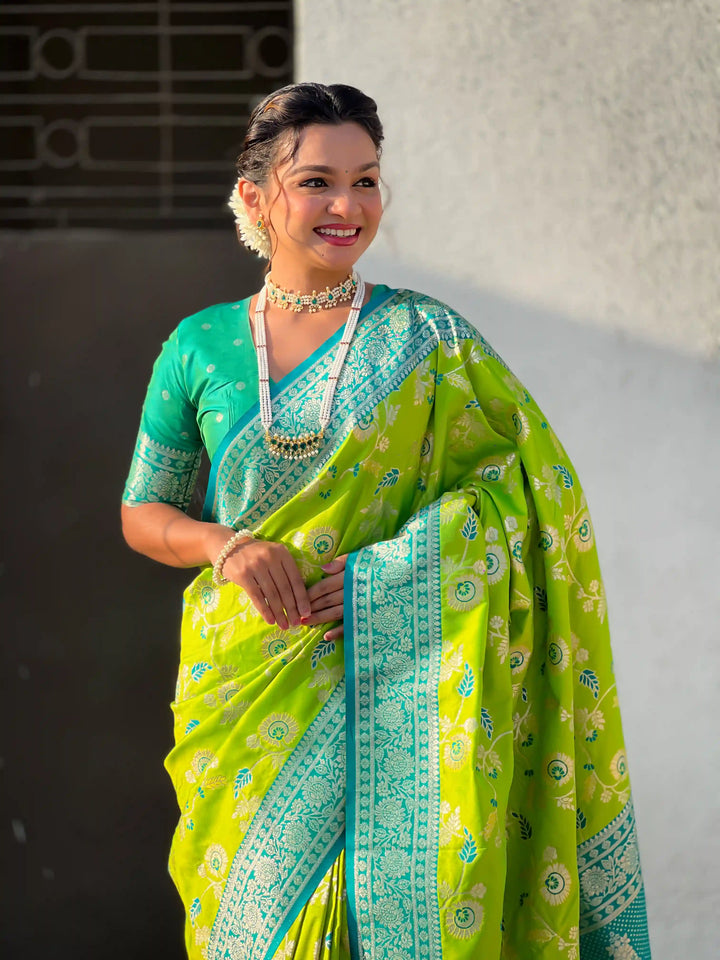 Royal Banarasi Silk Saree with Meenakari Weaving Design