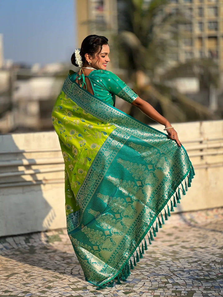 Royal Banarasi Silk Saree with Meenakari Weaving Design