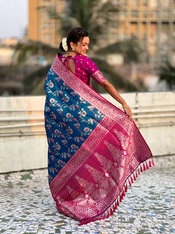 Royal Banarasi Silk Saree with Meenakari Weaving Design
