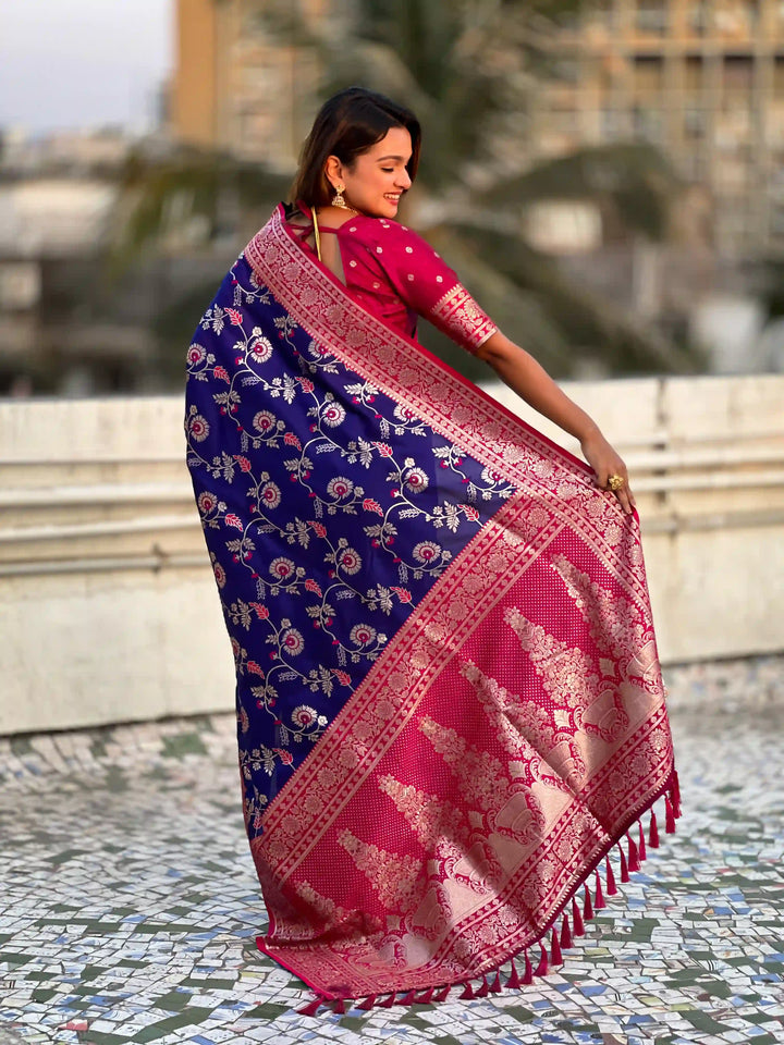 Royal Banarasi Silk Saree with Meenakari Weaving Design