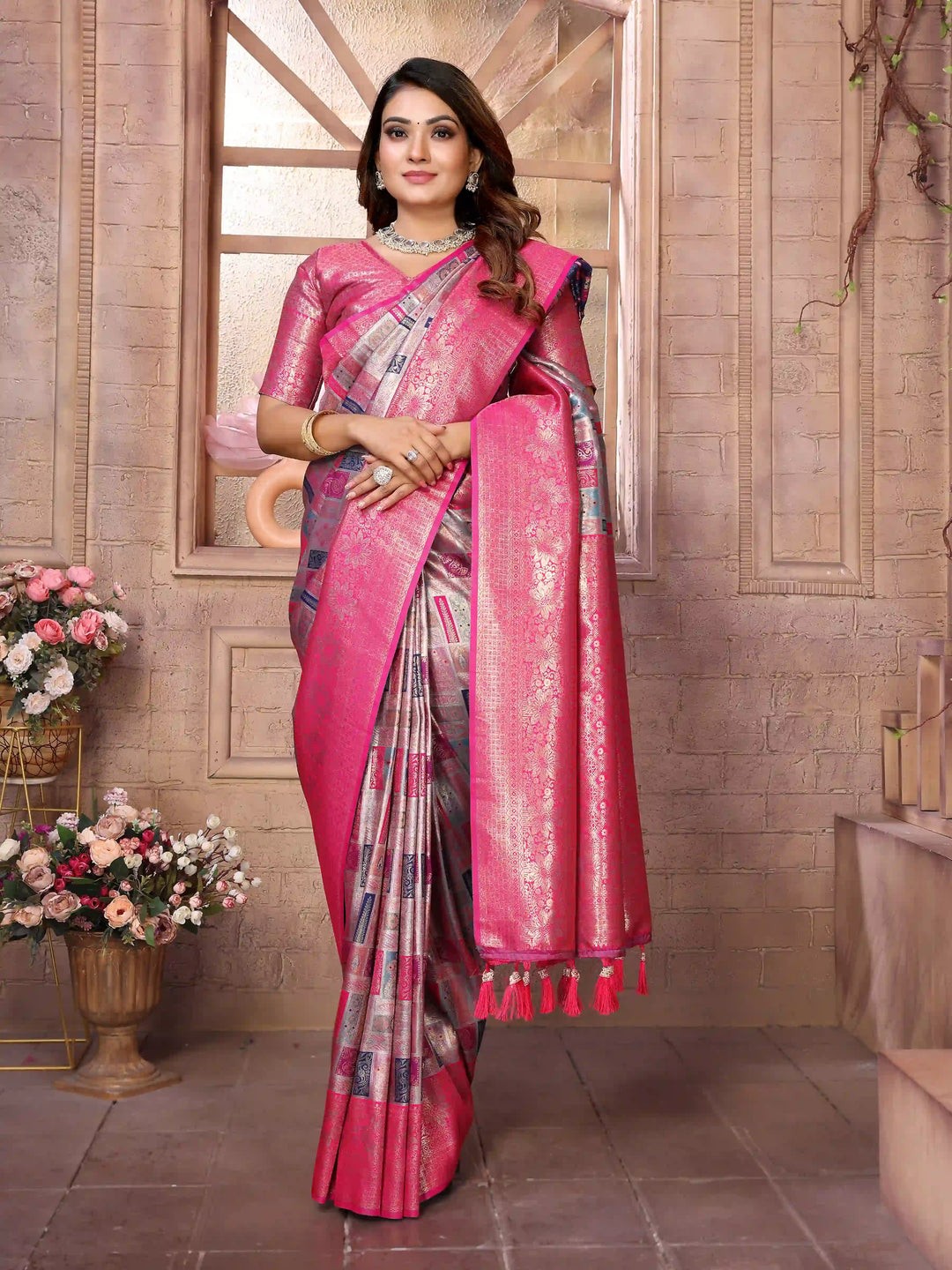 Classic Wevon Work Banarasi Silk Saree for Special Occasions