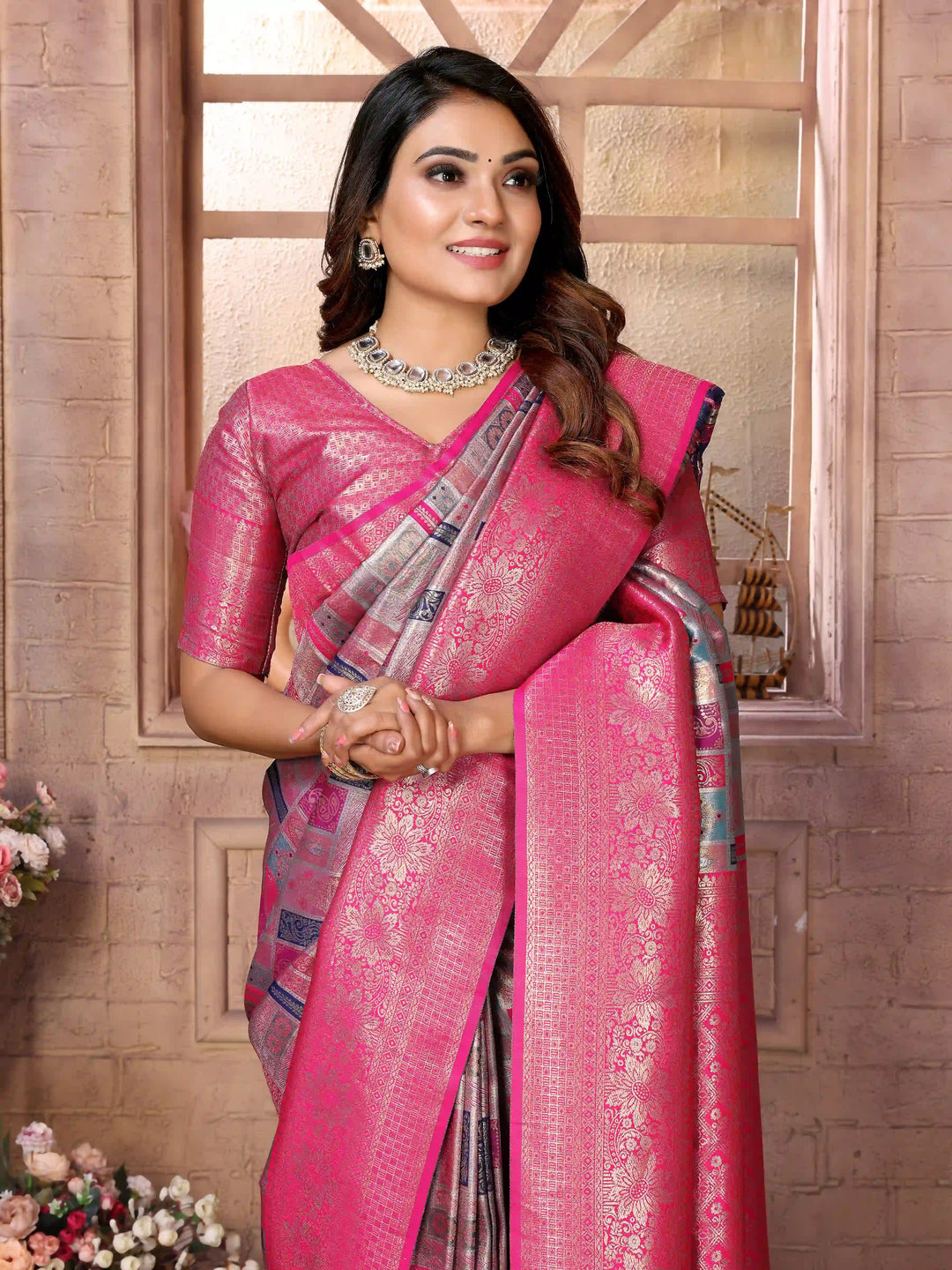 Classic Wevon Work Banarasi Silk Saree for Special Occasions
