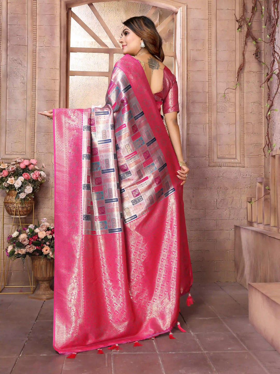 Classic Wevon Work Banarasi Silk Saree for Special Occasions