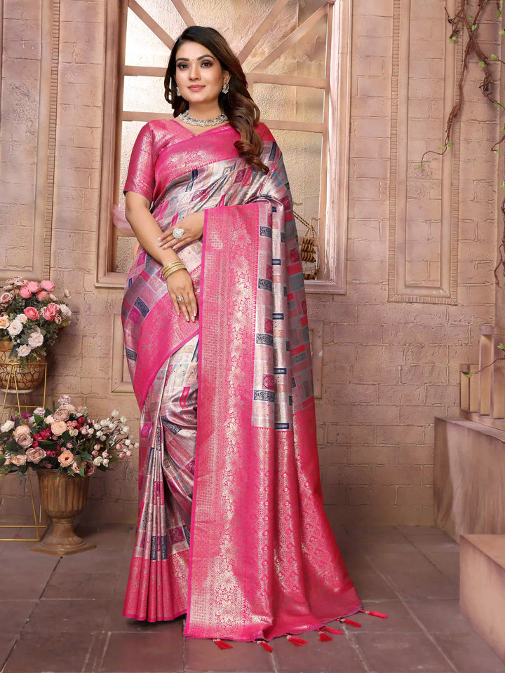 Classic Wevon Work Banarasi Silk Saree for Special Occasions
