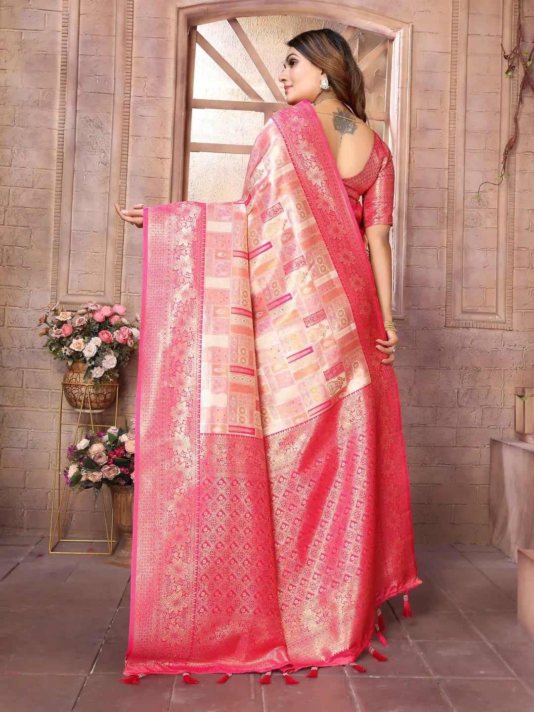 Classic Wevon Work Banarasi Silk Saree for Special Occasions