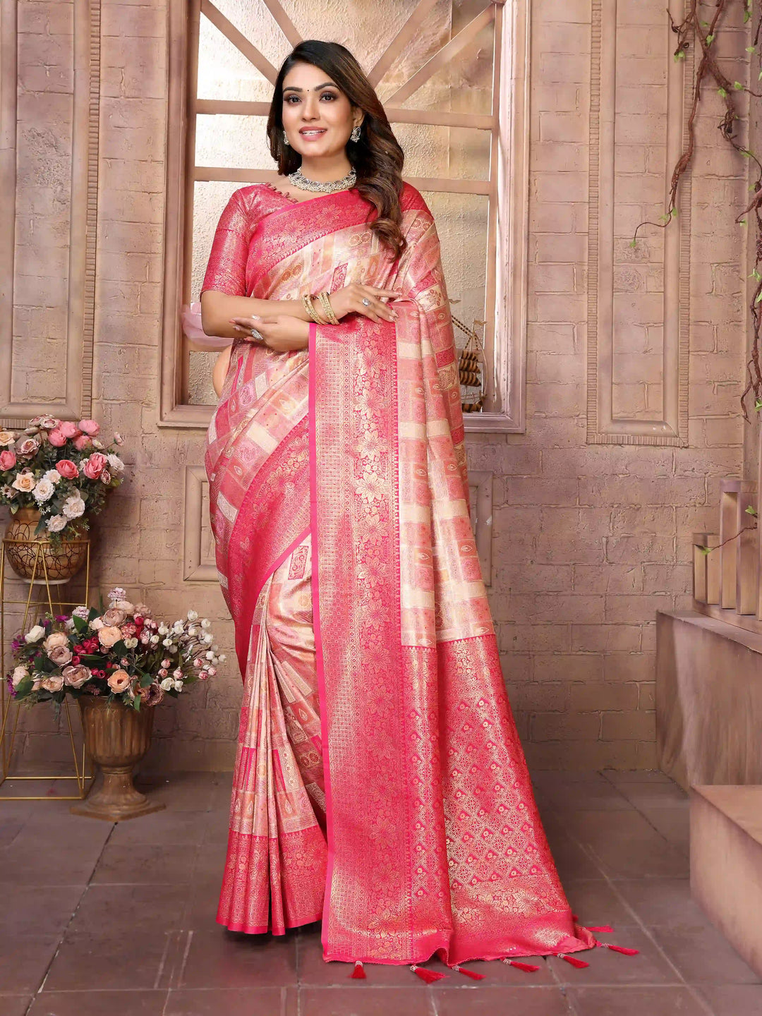 Classic Wevon Work Banarasi Silk Saree for Special Occasions