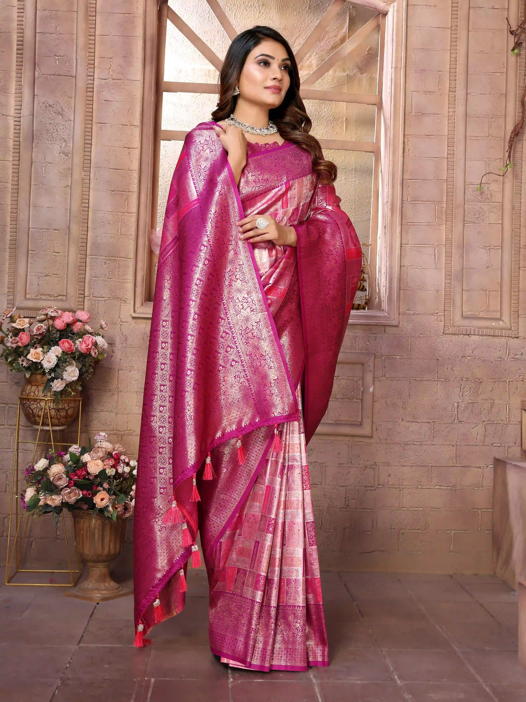 Classic Wevon Work Banarasi Silk Saree for Special Occasions