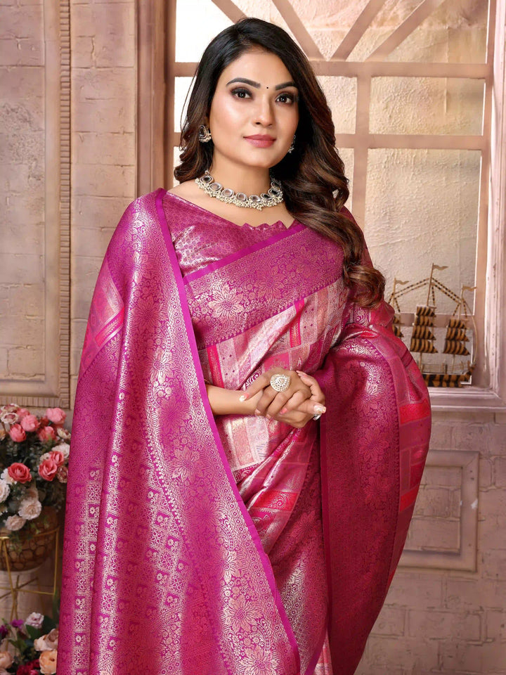 Classic Wevon Work Banarasi Silk Saree for Special Occasions