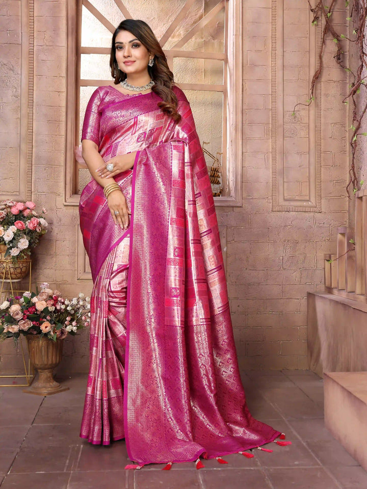 Classic Wevon Work Banarasi Silk Saree for Special Occasions