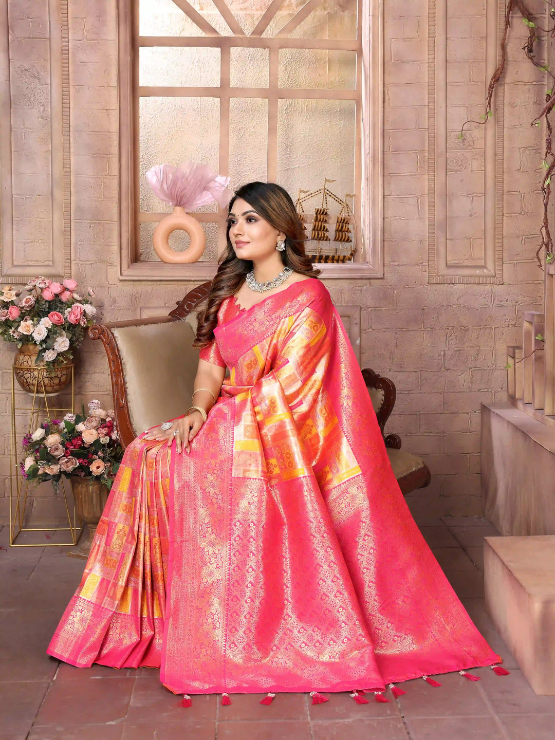 Classic Wevon Work Banarasi Silk Saree for Special Occasions