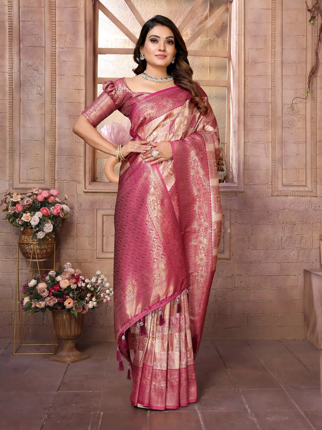 Classic Wevon Work Banarasi Silk Saree for Special Occasions
