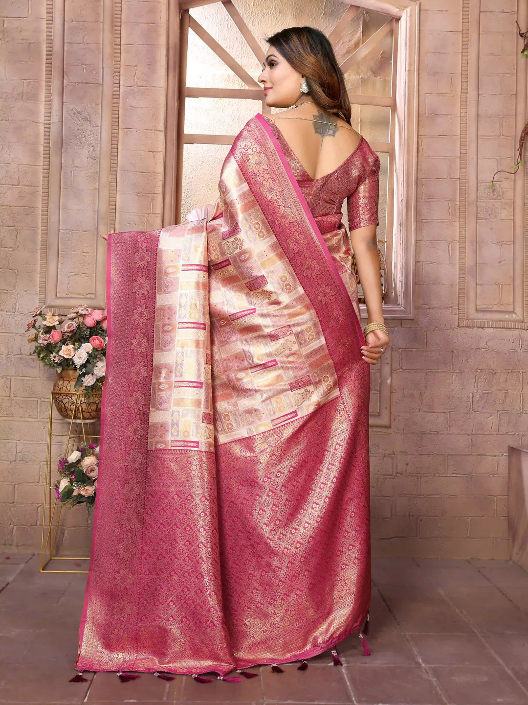 Classic Wevon Work Banarasi Silk Saree for Special Occasions