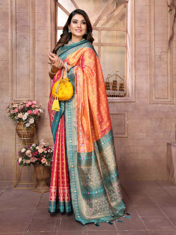 Graceful Patola Wevon Saree in Banarasi Tissue Silk