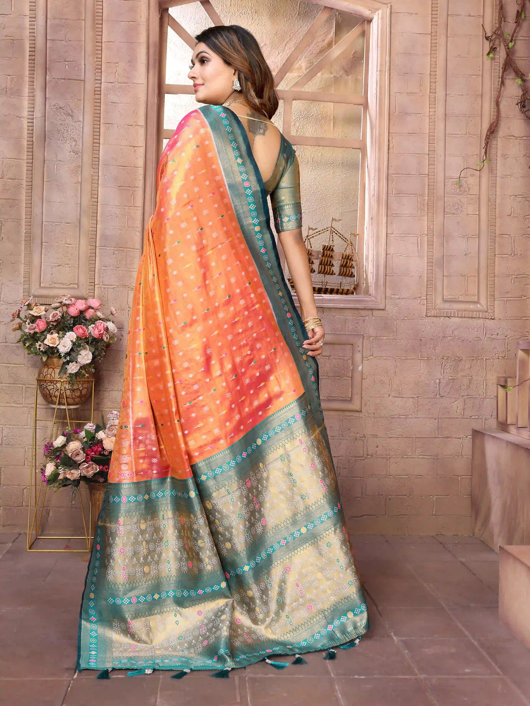 Graceful Patola Wevon Saree in Banarasi Tissue Silk
