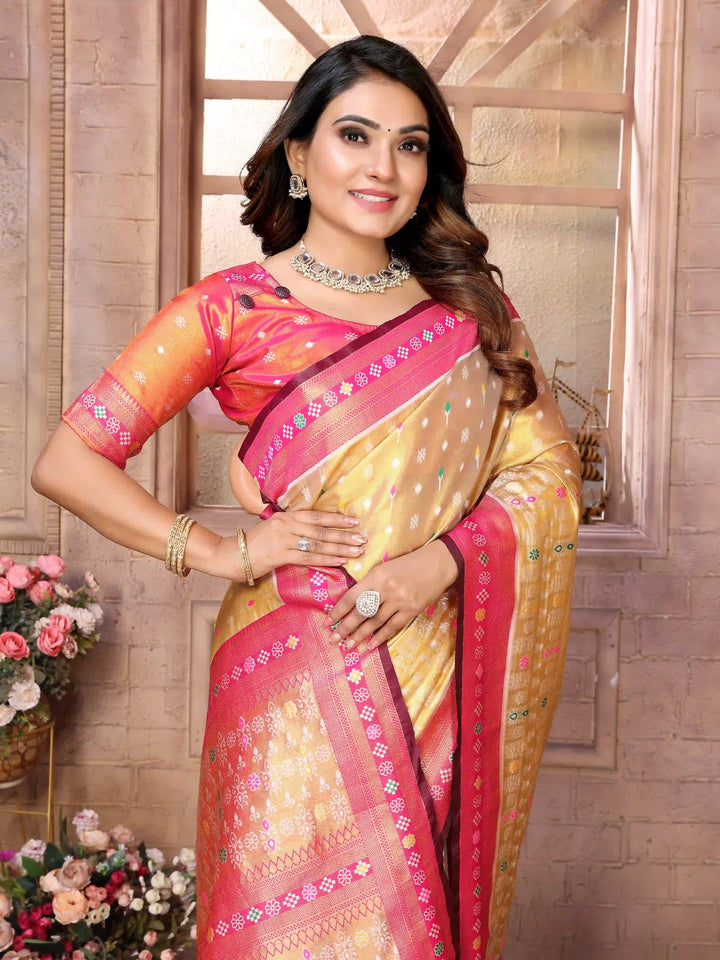 Graceful Patola Wevon Saree in Banarasi Tissue Silk