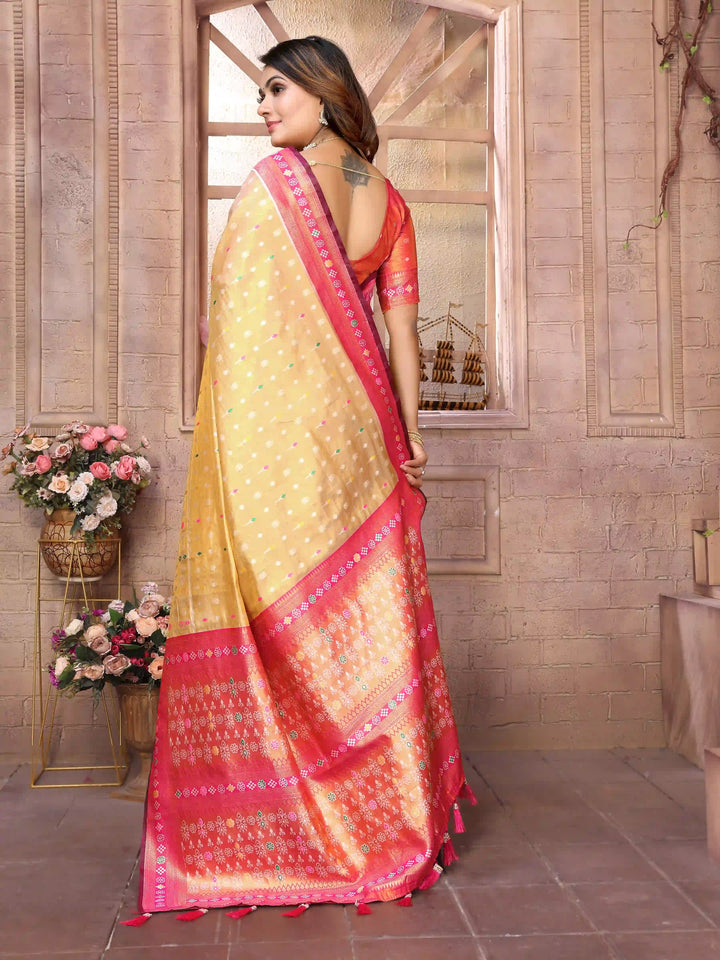 Graceful Patola Wevon Saree in Banarasi Tissue Silk