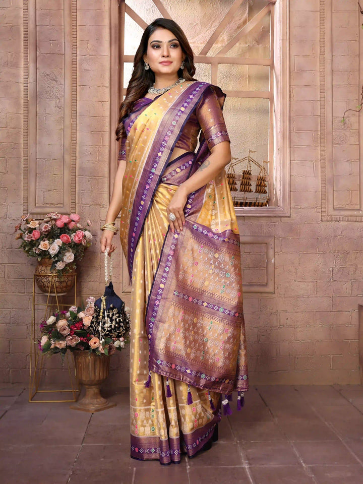 Graceful Patola Wevon Saree in Banarasi Tissue Silk