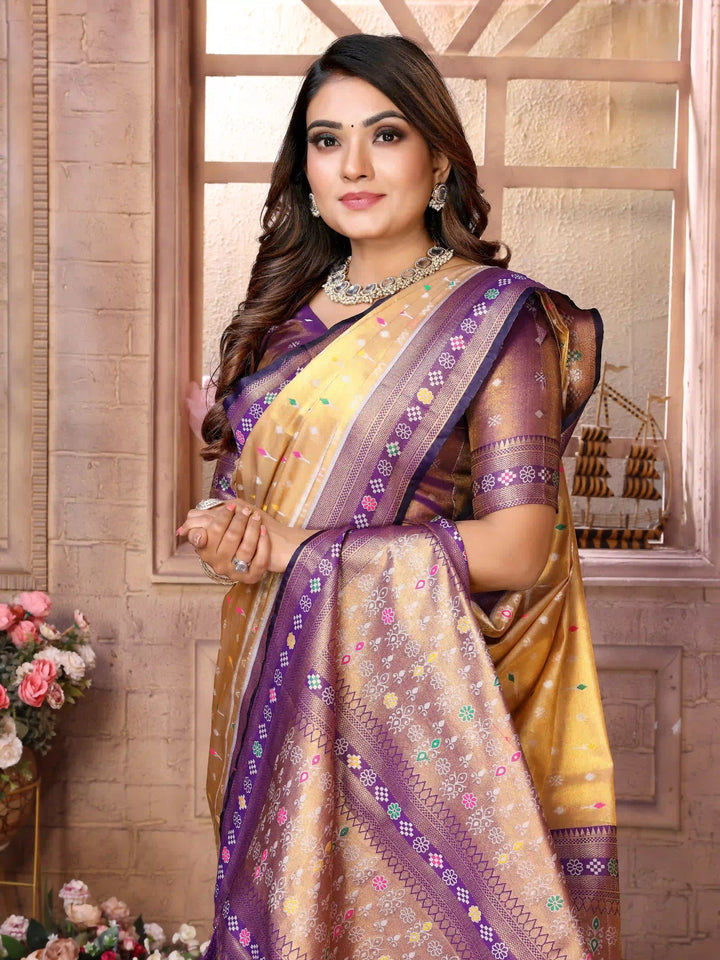 Graceful Patola Wevon Saree in Banarasi Tissue Silk