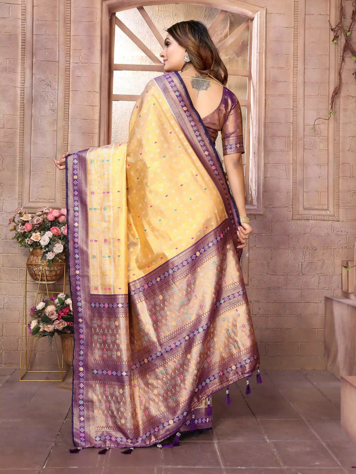 Graceful Patola Wevon Saree in Banarasi Tissue Silk