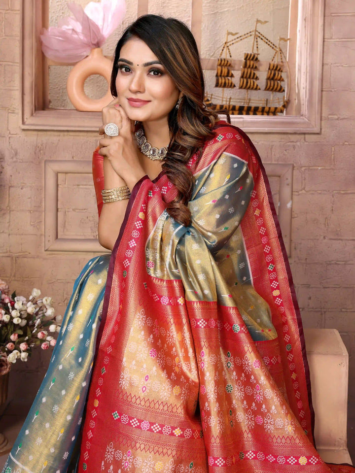 Graceful Patola Wevon Saree in Banarasi Tissue Silk