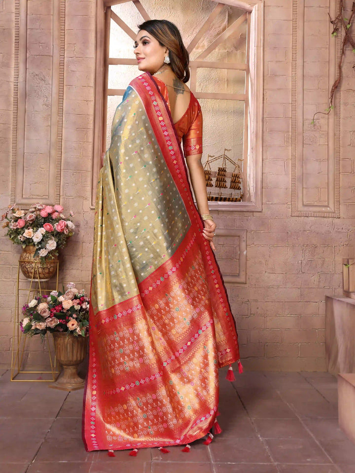 Graceful Patola Wevon Saree in Banarasi Tissue Silk