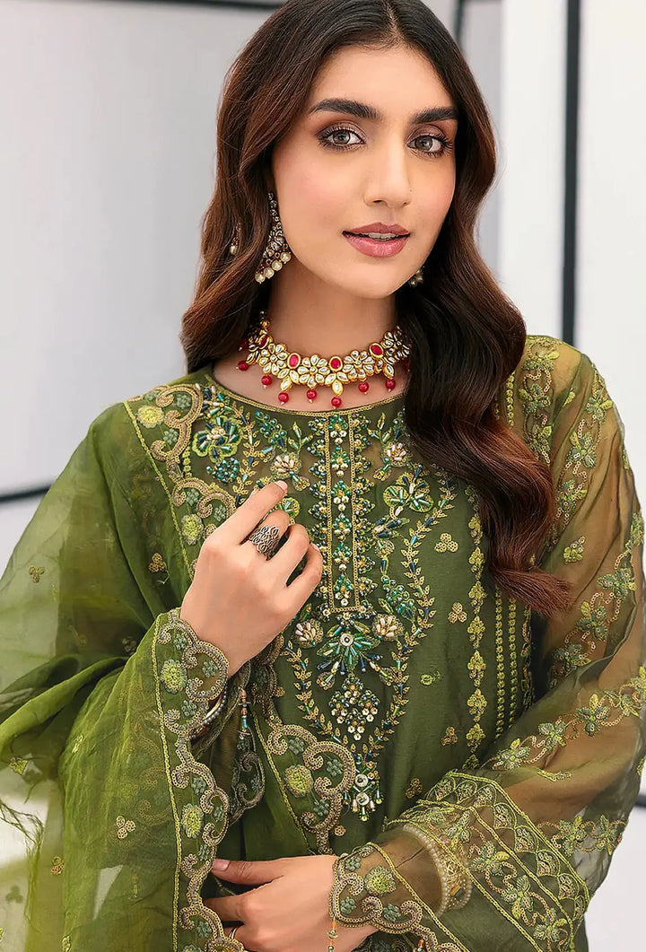 Trendy Festive Wear Embroidered Organza Salwar Suit