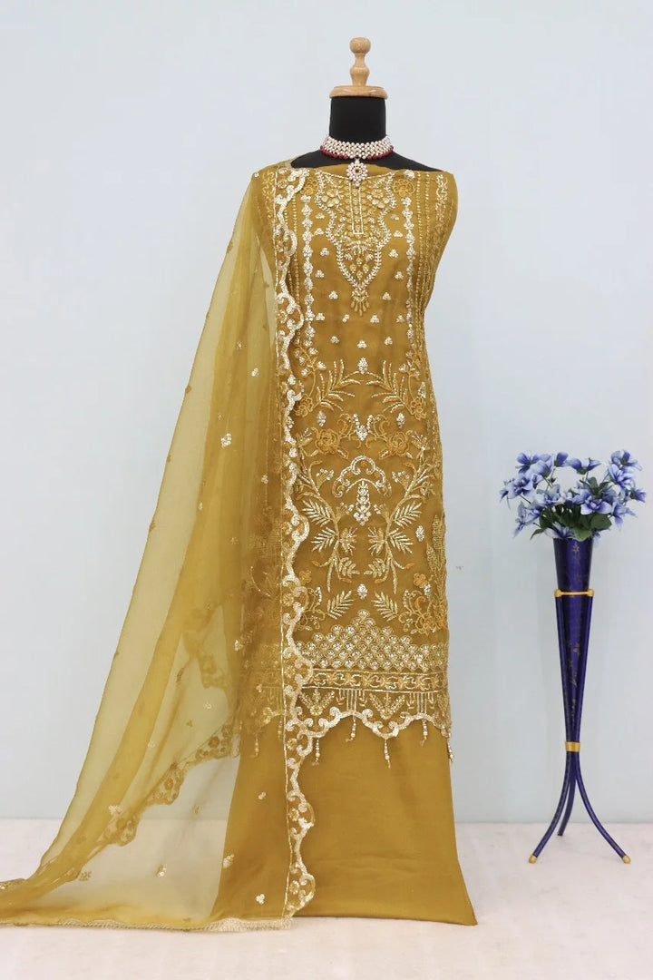 Trendy Festive Wear Embroidered Organza Salwar Suit