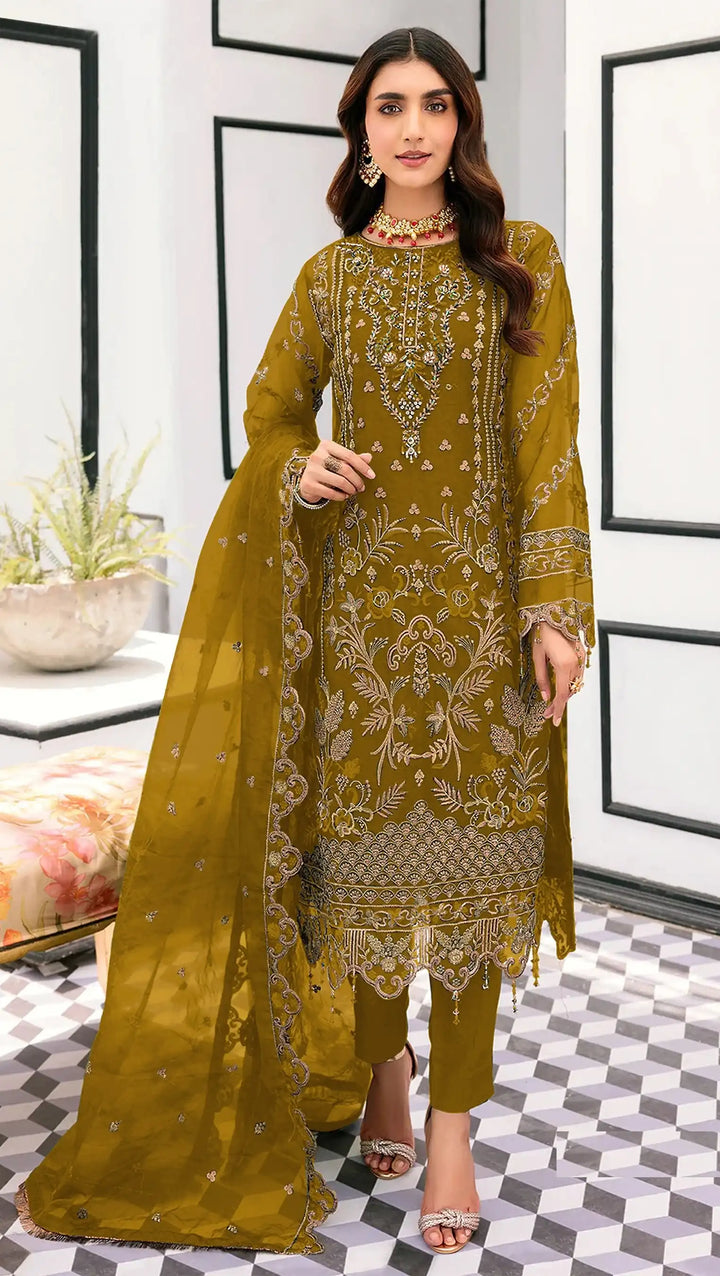 Trendy Festive Wear Embroidered Organza Salwar Suit