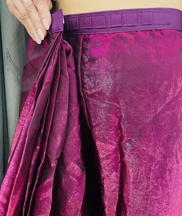 Glamorous Satin Saree with Sequins Embroidery & Lace Border