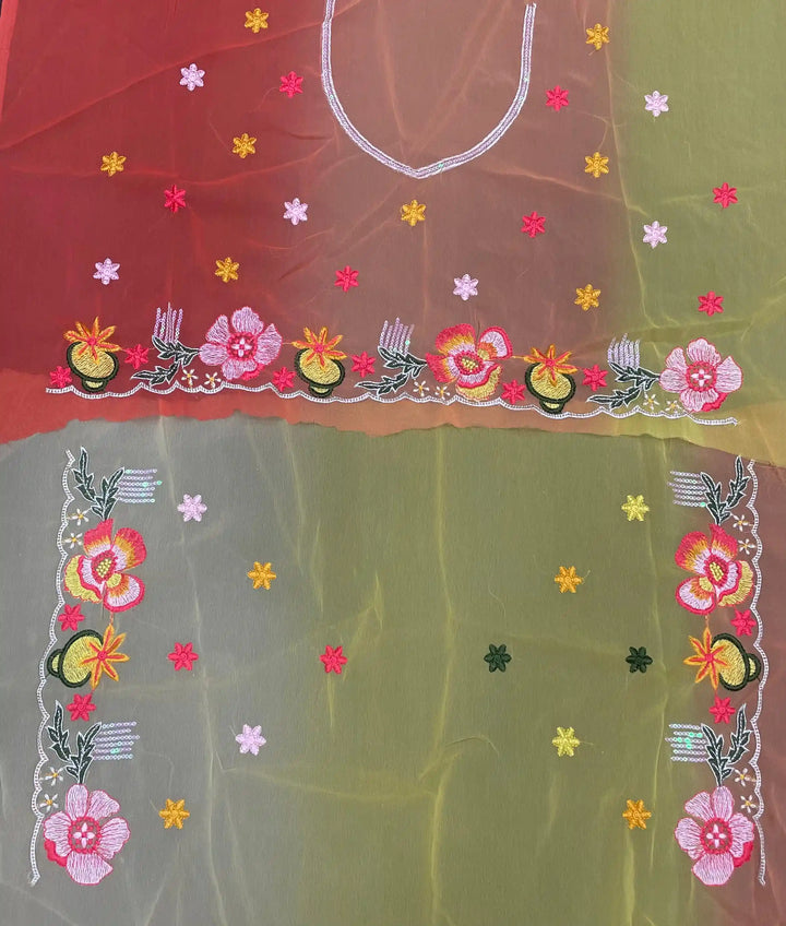 Ethnic Charm Georgette Saree with All Over Embroidered Detailing